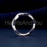 0.5ct Round Cut Moissanite Infinity Twisted Pave Set Band 14k White Gold Plated