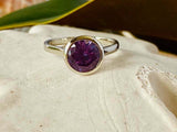 2ct Engagement Ring Round Cut Amethyst Bezel Set Solitaire 14k White Gold Finish