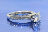2.1ct Round Cut Diamond Engagement Ring Milgrain Bridal Set 18k White Gold Over