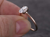 1.5ct Oval Cut Diamond Engagement Ring 4 Prong Solitaire 14k Rose Gold Finish