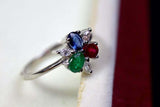 2.3ct Engagement Ring Oval Cut Multi-Stone Stylish Partywear 14k White Gold Over