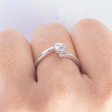 0.4ct Round Cut Diamond Engagement Ring Solitaire Promise 14k White Gold Finish