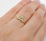 1.5ct Round Cut Diamond Royal Crown Engagement Ring 14k Yellow Gold Finish