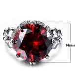 4ct Round Cut Red Garnet Engagement Ring 14k White Gold Finish Antique Women