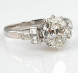 1.75Ct Pear Cut Diamond Solitaire Vintage Engagement Ring 14K White Gold Finish