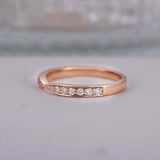 1ct Round Cut Diamond Wedding Band Half Eternity Channel Set 14k RoseGold Finish