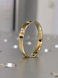 0.1ct Round Cut Moissanite Two Stone Tension Set Wed Band 14k Yellow Gold Plated