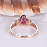 1.2ct Oval Cut Pink Ruby Infinity Solitaire Engagement Ring 14k Rose Gold Finish