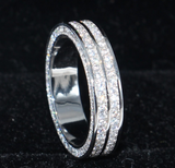 3ct Round Cut VVS1D Diamond Wedding Ring Band 14k White Gold Finish Anniversary