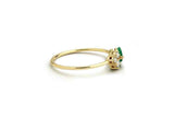 0.5ct Engagement Ring Oval Cut Emerald Teardrop Minimalist 14k YellowGold Finish
