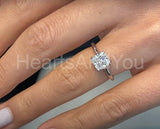 0.25ct Cushion Simulated Diamond Solitaire Engagement Ring 14k White Gold Plated