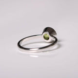 2ct Round Cut Green Peridot Engagement Ring 14k WhiteGold Finish Bezel Solitaire