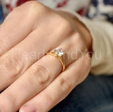 0.2ct Round Cut Moissanite Solitaire Engagement Ring 14k Yellow Gold Plated