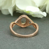 2ct Oval Cut Peach Morganite Halo Infinity Band Proposal Ring 14k Rose Gold Over