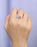 1.3ct Round Cut Simulated Morganite Halo Engagement Ring 14k Rose Gold Plated