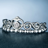 0.3ct Round Cut Diamond Engagement Ring 14k White Gold Finish Crown Solitaire