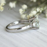 1.4Ct Oval Cut Diamond Trilogy Solitaire Engagement Ring 14K White Gold Finish