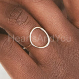 0.4ct Round Cut Moissanite Open Circle Engagement Ring 14k Yellow Gold Plated