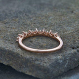 0.45ct Wedding Band Round Diamond Stackable Petite Minimal 14k Rose Gold Finish