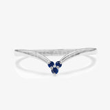 0.3ct Round Cut Simulated Sapphire Dainty Trilogy Ring 14K Yellow Gold Plated