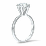 1.2ct Engagement Ring Round Cut Diamond 6 Prong Solitaire 14k White Gold Finish