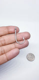 0.5ct Round Cut Moissanite Fish Hook Pendant 14k White Gold Plated NO CHAIN