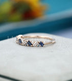 0.5ct Baguette Cut Simulated Sapphire Half Eternity Band 14k Yellow Gold Plated