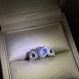2.2ct Wedding Ring Band Round Cut Diamond Halo Stackable 14k White Gold Finish