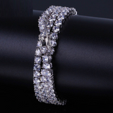 34Ct Round Cut VVS1/D Diamond Tennis Necklace Solid 14K White Gold Over