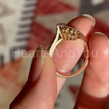 0.1ct Round Cut Moissanite Floral Design Engagement Ring 14k Yellow Gold Plated