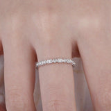 Half Eternity Wedding Ring Band 1.2ct Round Cut Diamond 14k White Gold Finish