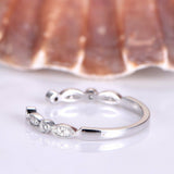 Open Milgrain Eternity Wedding Ring Band 1ct Round Diamond 14k White Gold Finish