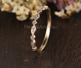 0.3ct Round Cut Simulated Amethyst Minimalist Wedding Band 14k YellowGold Plated