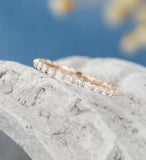 1.2ct Round Cut Moissanite Full Eternity Women Wedding Band 14k Rose Gold Plated