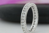 Channel Set Eternity Wedding Ring Band 2ct Round Cut Diamond 14k White Gold Over