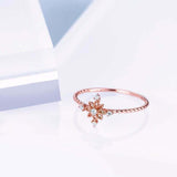 1ct Round Cut Diamond Engagement Ring Dainty Minimalist Women 14k Rose Gold Over