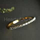 0.2ct Round Cut Moissanite Dainty Stacking Wedding Band 14K Yellow Gold Plated