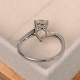 1.7ct Engagement Ring Pear Cut Morganite Swirl with Accents 14k WhiteGold Finish