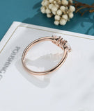 0.5ct Marquise Simulated Diamond Minimalist Engagement Ring 14k Rose Gold Plated