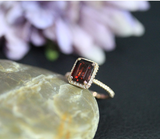2ct Emerald Cut Red Garnet Engagement Ring 14k Yellow Gold Finish Halo Solitaire