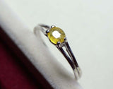0.4ct Engagement Ring Oval Cut Yellow Sapphire Split Shank 14k White Gold Finish