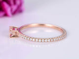 1ct Baguette Cut Morganite Engagement Ring Accents Solitaire 14k Rose Gold Over
