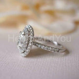 2.3ct Oval Simulated Diamond Double Halo Engagement Ring 14K White Gold Plated
