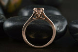 2Ct Oval Cut Peach Morganite Engagement Solitaire Ring 14K Rose Gold Finish