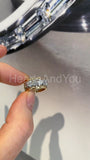 2.2ct Round Cut Moissanite Geometric Women Wedding Band 14k Yellow Gold Plated