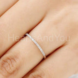0.5ct Round Cut Moissanite Anniversary Women Wedding Band 14k White Gold Plated