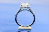 2ct Emerald Cut Diamond Engagement Ring Halo Bridal Set Band 14k White Gold Over