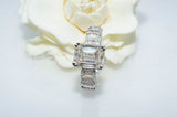 2.3ct Emerald Simulated Diamond Cocktail Engagement Ring 14k White Gold Plated