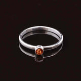 0.23ct Engagement Ring Round Cut Red Garnet Solitaire 14k White Gold Finish