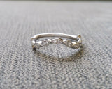 3Ct Round Cut Diamond Floral Twig Bridal Set Engagement Ring 14K White Gold Over